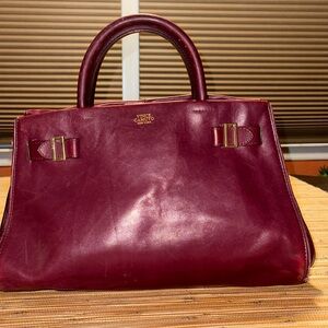 Eli Convertible Garnet Plum Burgundy Leather Satchel